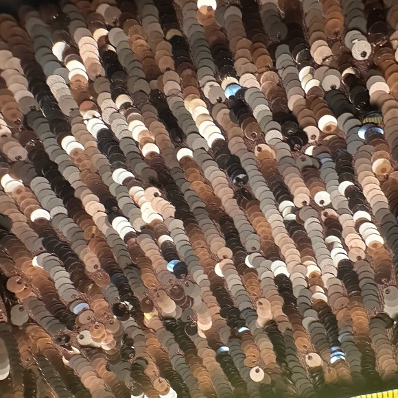 Guess Women’s Tank Size medium Black And Brown Sequin Y2K Gothcore Eveningwear - Picture 3 of 7